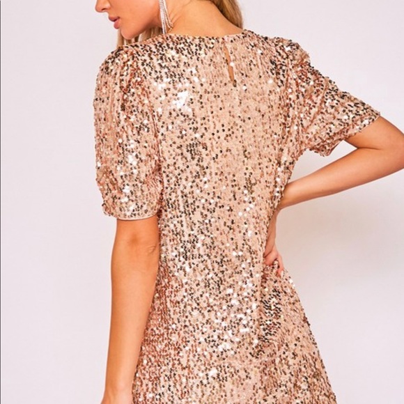 NWT Rose Gold Sequin Dress - Picture 3 of 7